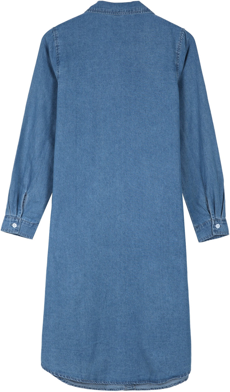 PureWear® - Oversized button-down midi dress in chambray denim