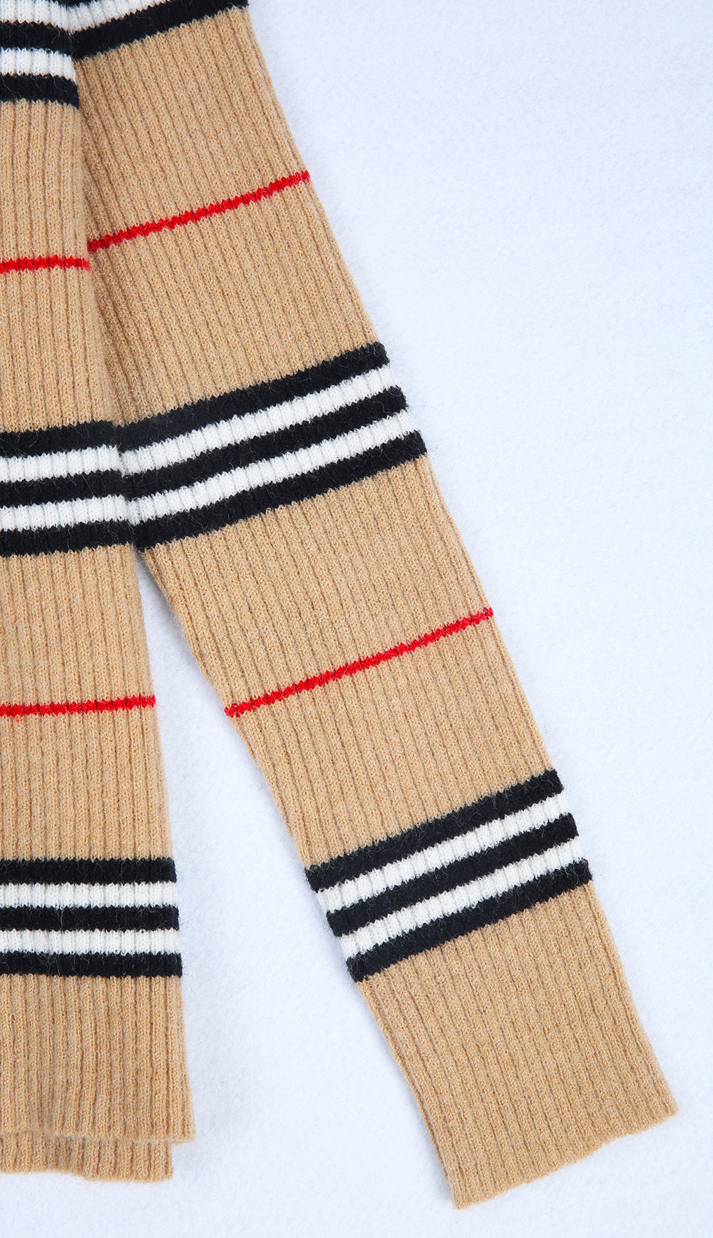 Lovja® - Neutral red and black striped checked sweater