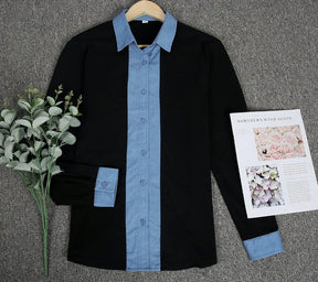 Even&amp;Vil® - Two looks in 1 denim black blouse