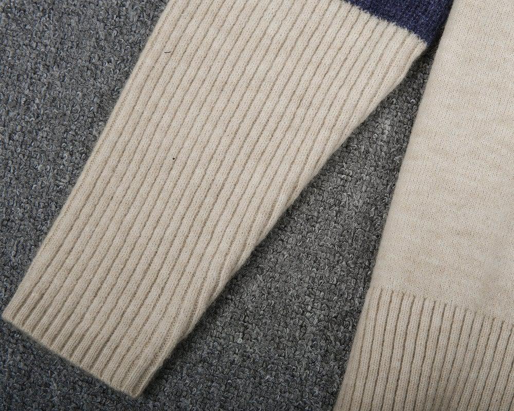 FallStil® - Comfortable high neck sweater with color block