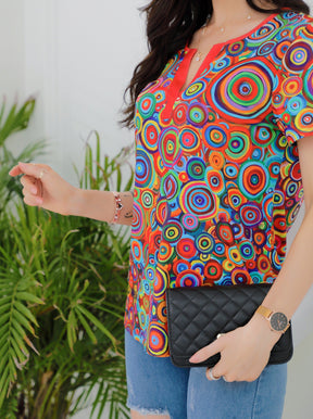 Naturlux® - Stylish multicolor short sleeve top