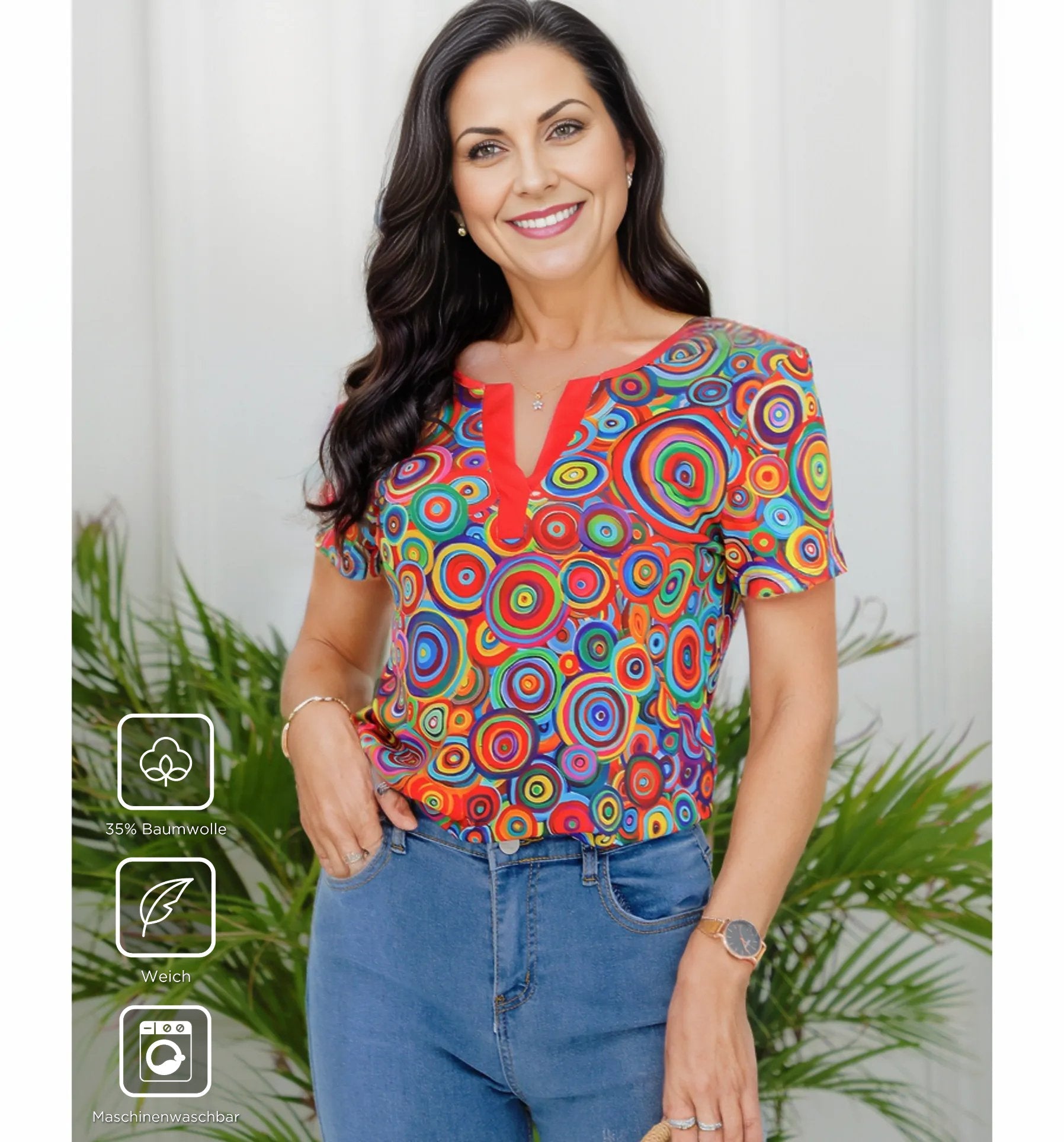 Naturlux® - Stylish multicolor short sleeve top