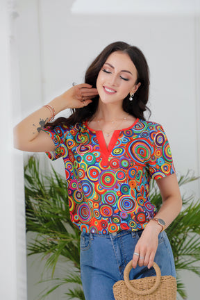 Naturlux® - Stylish multicolor short sleeve top