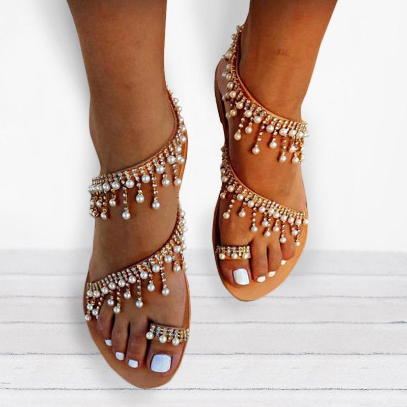 BioBlüte® - Pearl Dance Casual sandal with artificial pearls