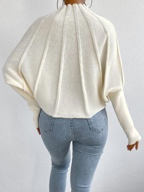 FallStil® - Cream white reverse seam dolman sleeve sweater