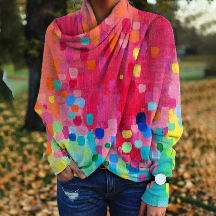 FallStil® - Colorful long sleeve boho shawl top