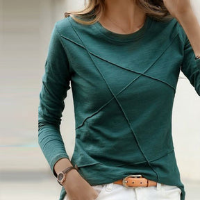 Even&amp;Vil® - Forest green long-sleeved top with round neck