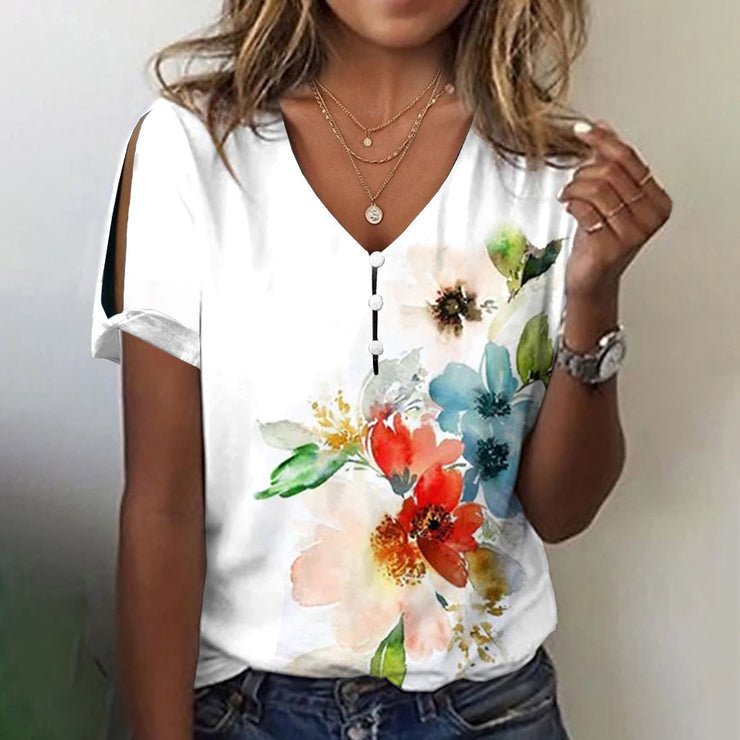 FallStil® - Romantic short-sleeved top with floral print