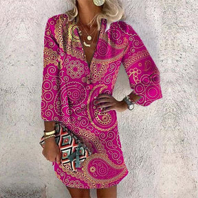 BlütenBliss® - Cute long-sleeved print mini dress