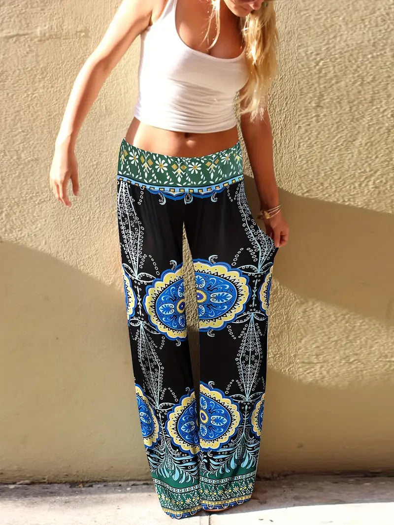 BioBlüte® - Summer Dream Colorful Paisley Leisure Palazzo Pants