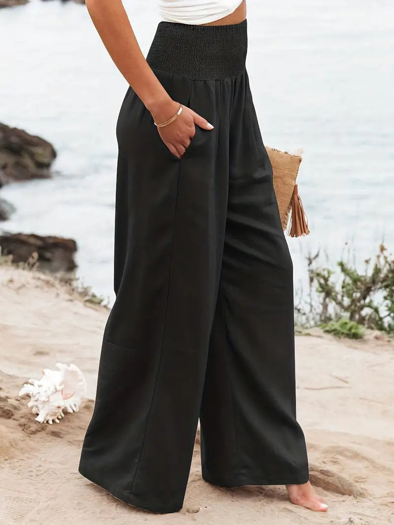 BioBlüte® - Black Elegant Casual Beach Palazzo Pants