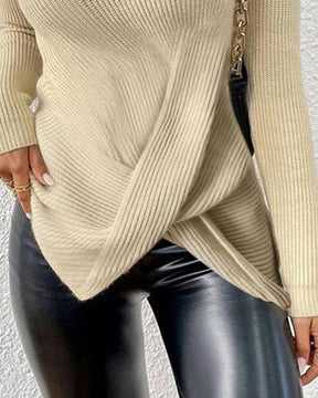 FallStil® - Apricot colored plain turtleneck sweater