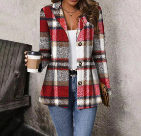 Vintage check lapel coat