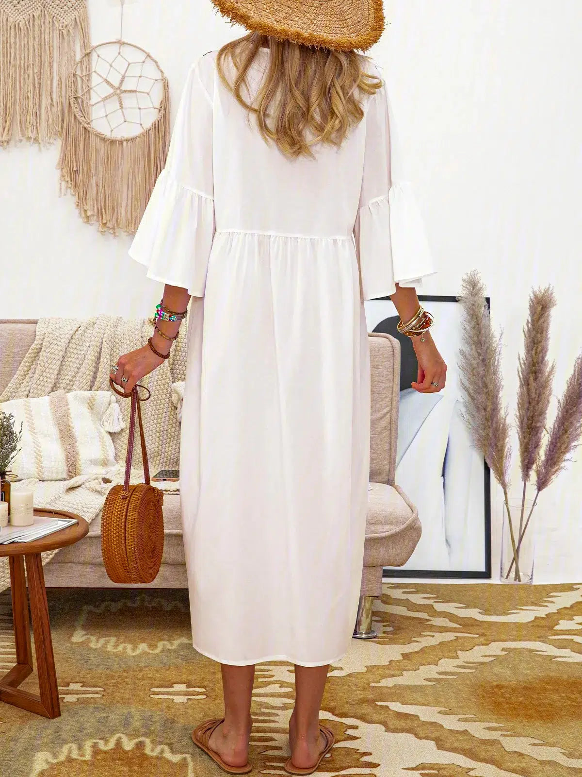 BohoWhite Maxi Dress