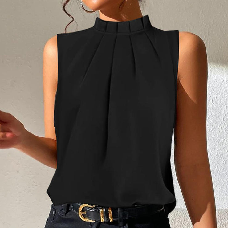 PureWear® - Black sleeveless top with round neck