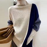 FallStil® - Comfortable high neck sweater with color block