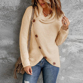 Monci® - Plain turtleneck sweater in apricot