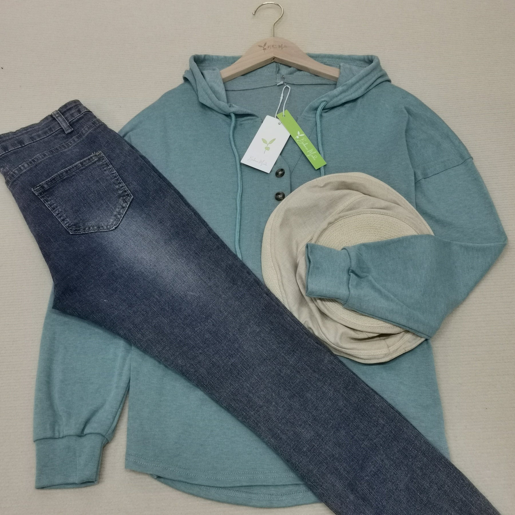 FallStil® - Turquoise plain long sleeve sweatshirt