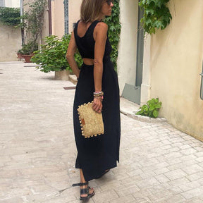 PureWear® - Cool sleeveless black maxi dress