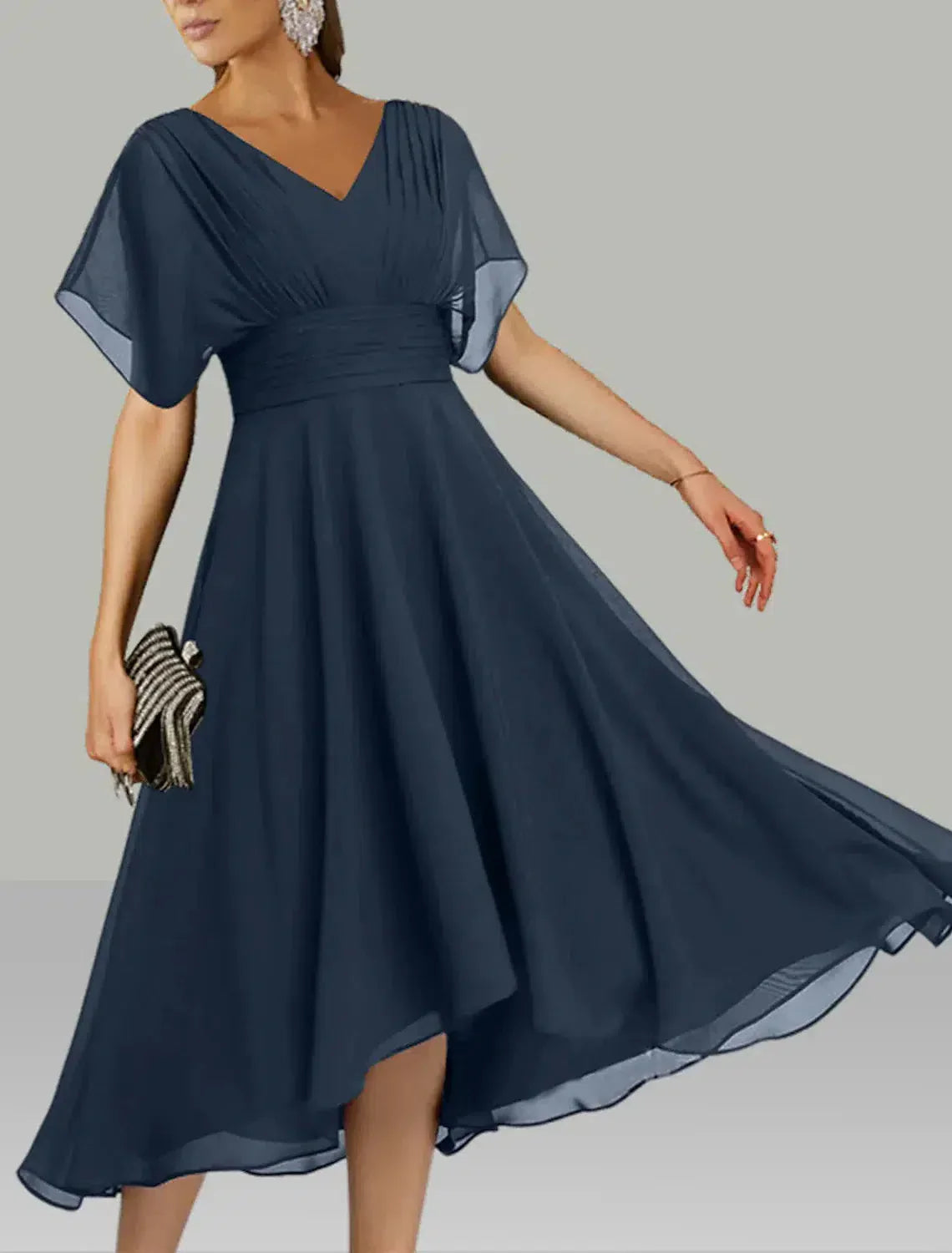 NavyElegance Maxi Dress 