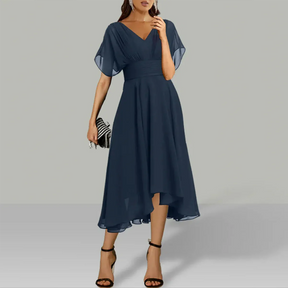 NavyElegance Maxi Dress 