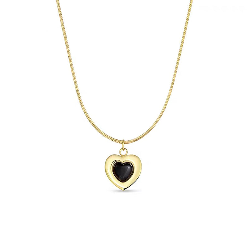 Elendi® - Love Black Onyx Pendant Necklace