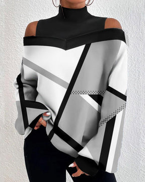 Lovja® - Stylish black and white round neck top