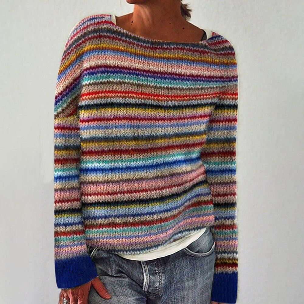 Reverie® - Elegant striped long-sleeved sweater 