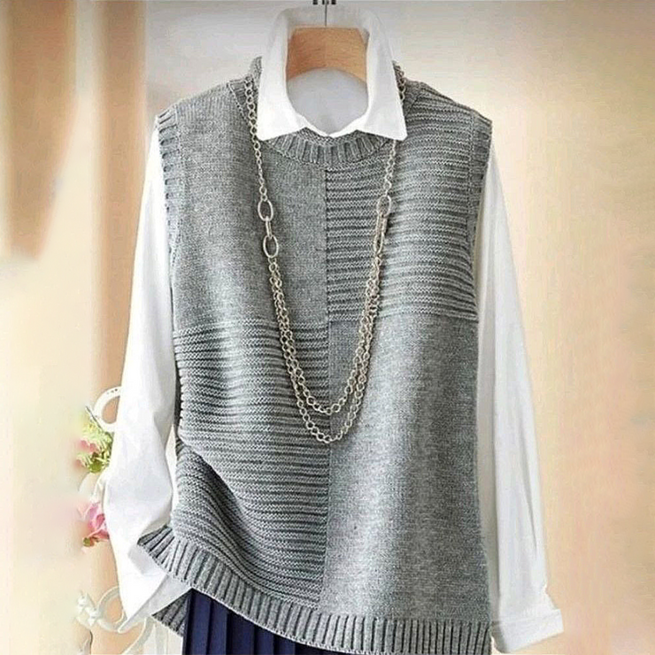 Celestial® - Grey sleeveless plain sweater