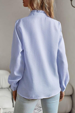 SpringStil® - Blue long-sleeved shirt with print