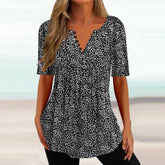 BlütenBliss® - Stylish short-sleeved print top