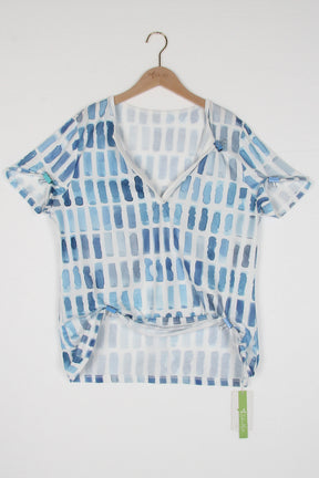 Blue pattern short sleeve