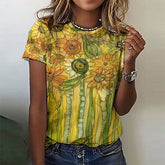 Naturlux® - Yellow print short sleeve top