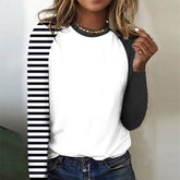 EcoExotica® - Stylish striped top with color block pattern