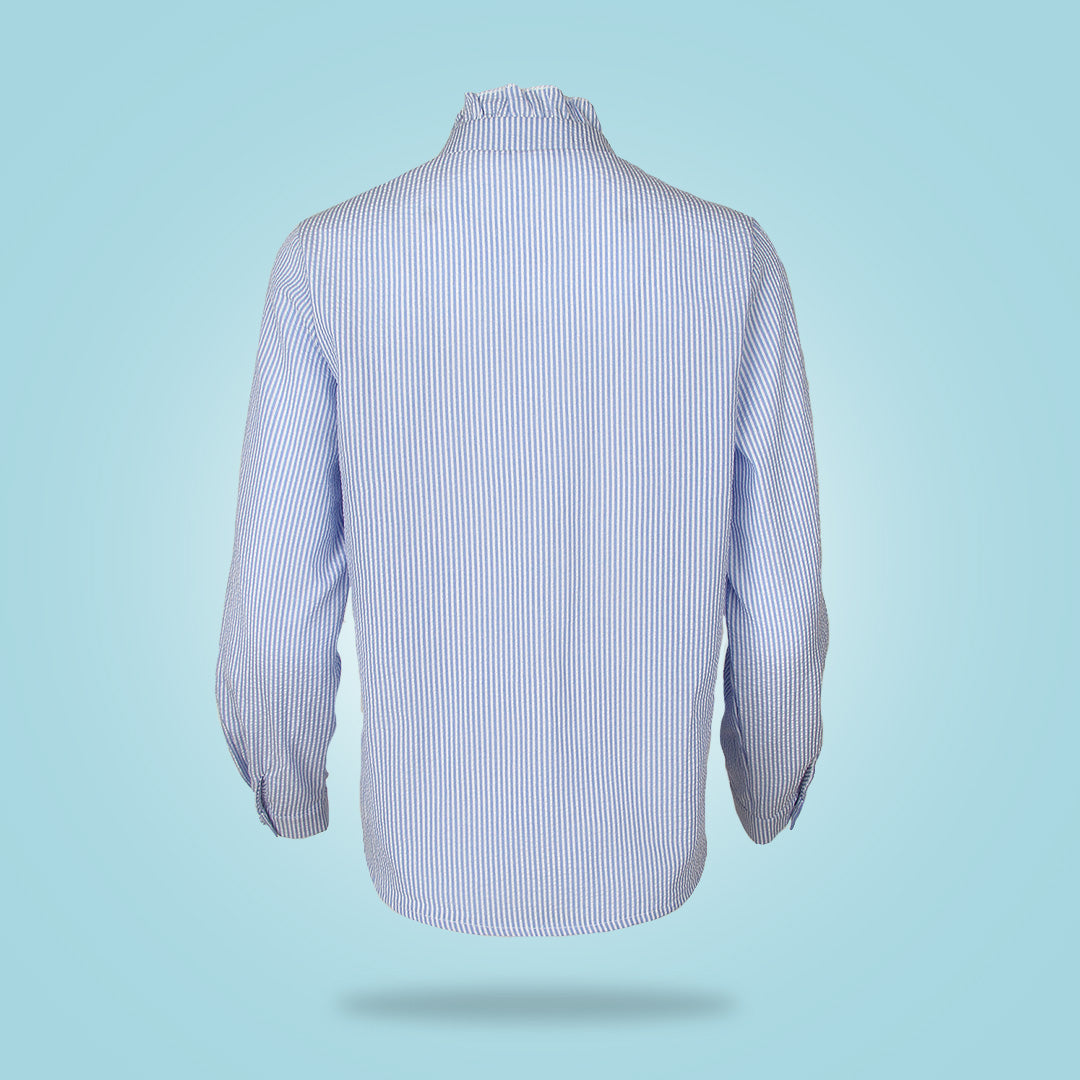 SpringStil® - Blue long-sleeved shirt with print