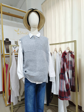 Celestial® - Grey sleeveless plain sweater