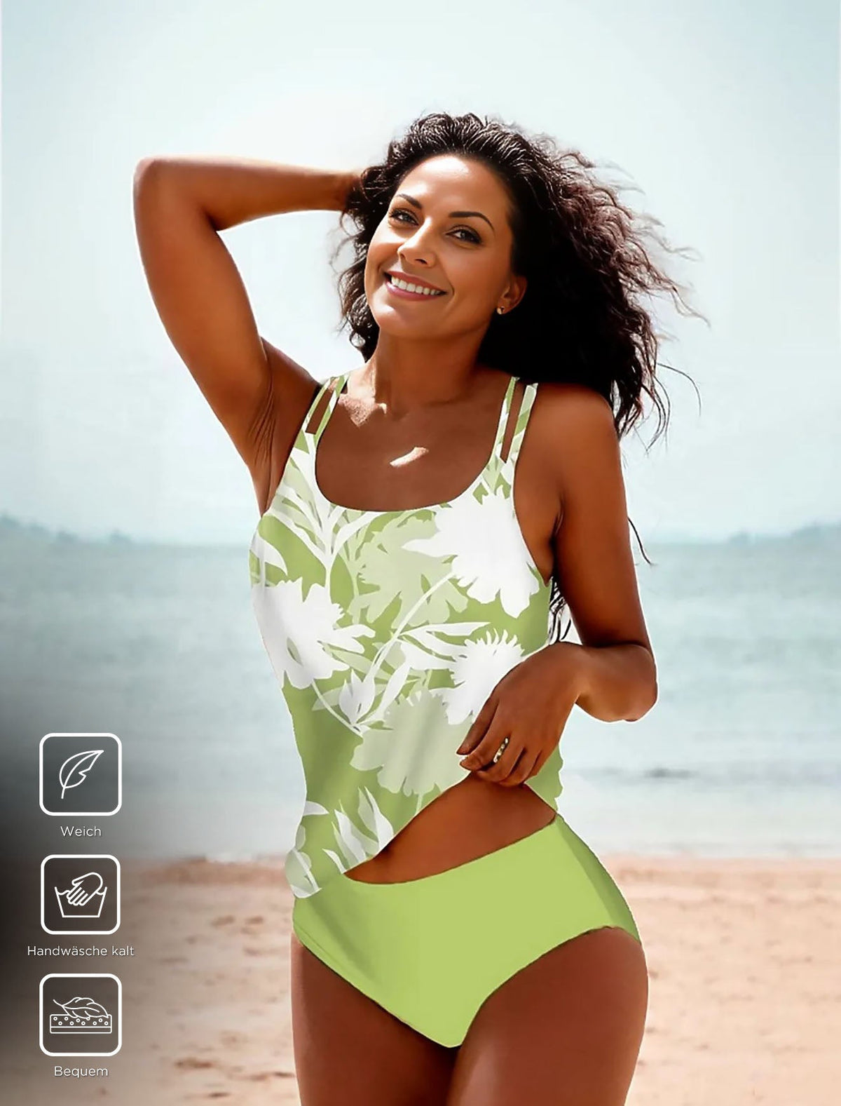 CabanaCouture® - Trendy green sleeveless swimwear