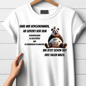 Panda Fitness Shirt | Humorvolles T-Shirt für Fitness-Fans | Lustige Wintermode | Statement Shirt für Frauen