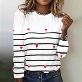 FallStil® - Long-sleeved top Heart Navy Stripe