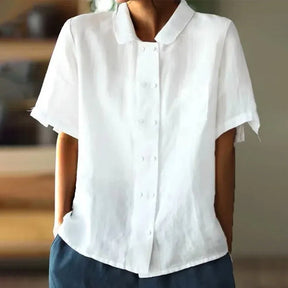 FallStil® - Simple white plain short sleeve top