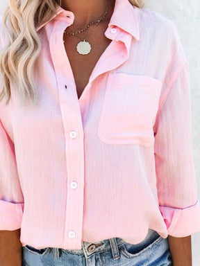 Monci® - Pink long-sleeved shirt with oversized shoulder straps