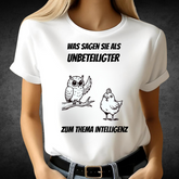 Was Sagen Sie Als Unbeteiligter | Lustiges T-Shirt mit Eulen- und Hühnerdruck | Humorvolles Statement-Shirt | Perfekt für kalte Wintertage