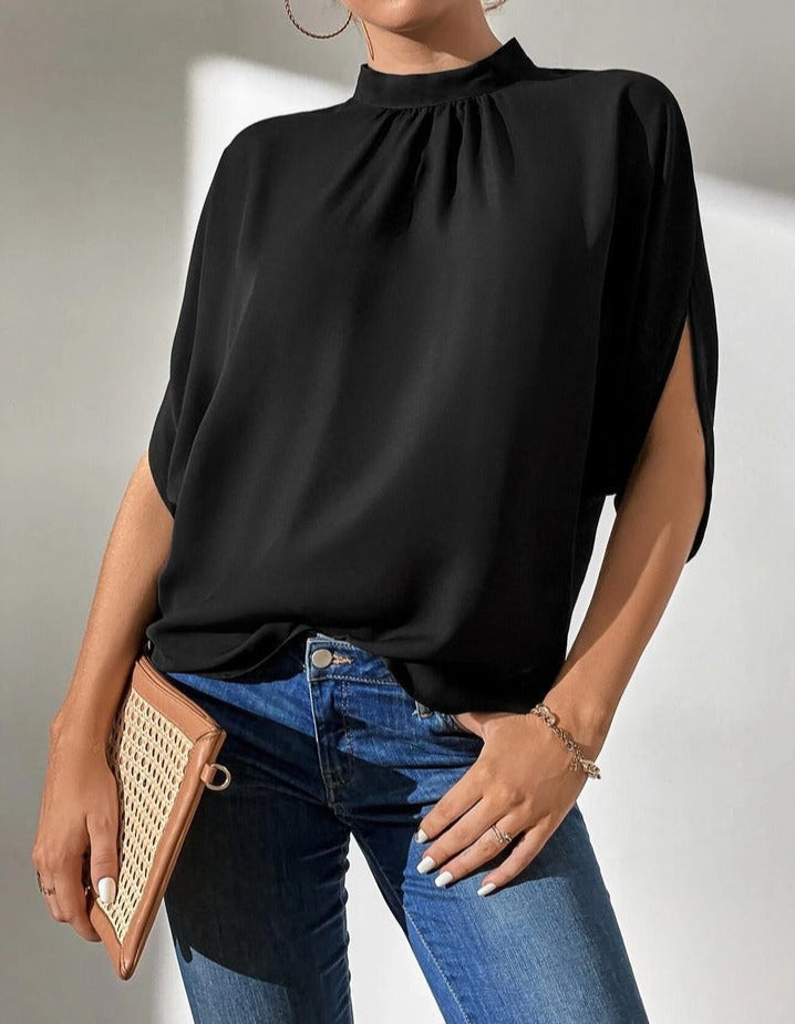 SpringStil® - Black short sleeve plain top