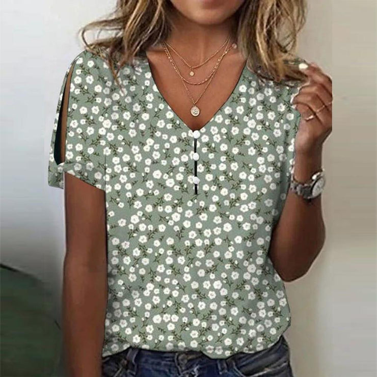 Naturlux® - Green short sleeve print top