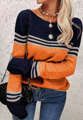 PureWear® - Orange and blue striped long sleeve top