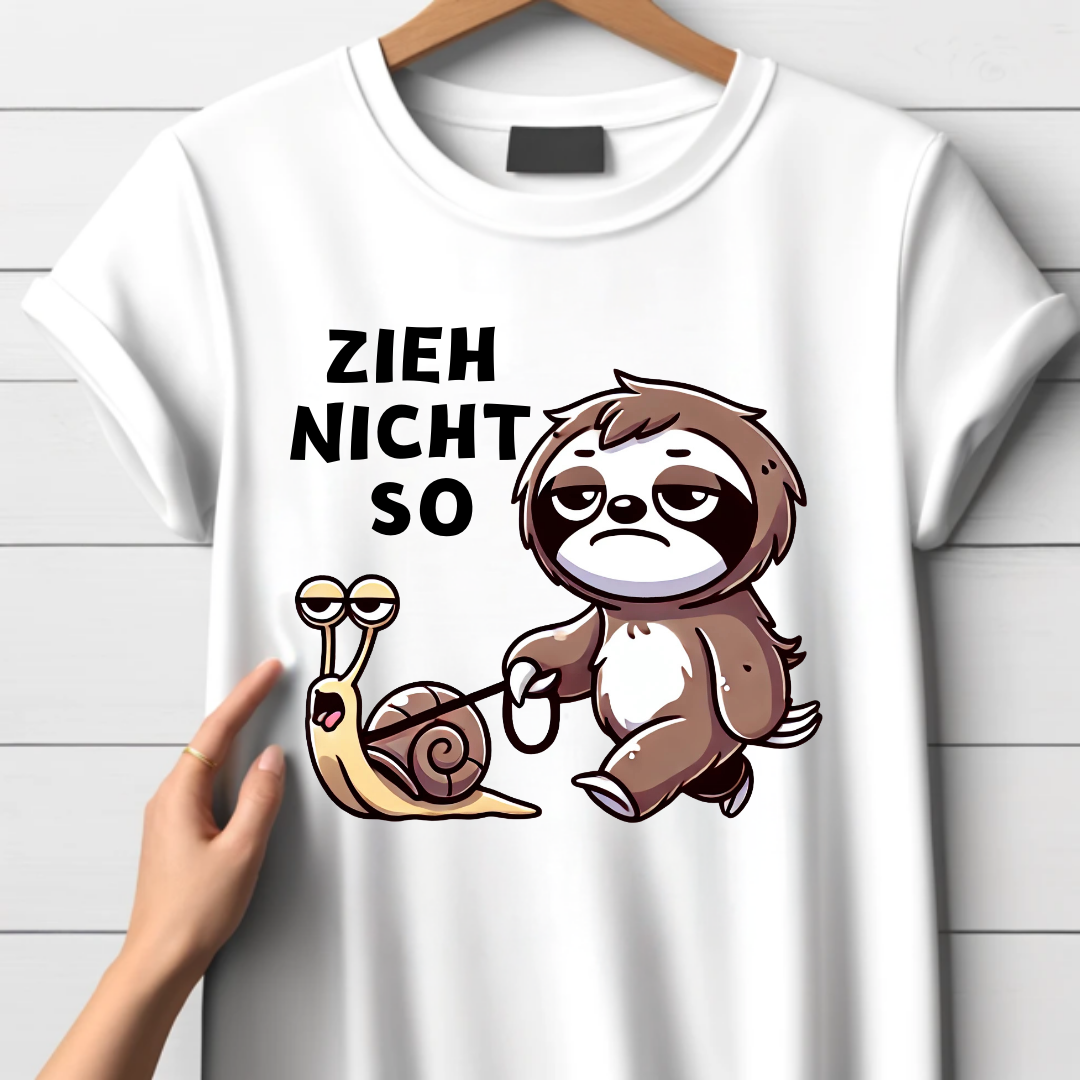 Zieh Nicht So | Lustiges Faultier T-Shirt | Humorvolles Schneckendesign | Statement Shirt für den Winter