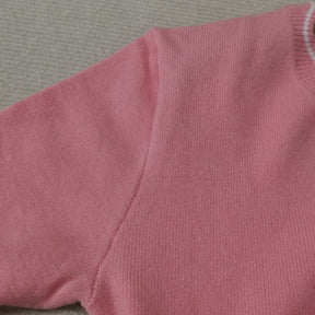 HerbstTrend® - Cute plain pink sweater with V-neck