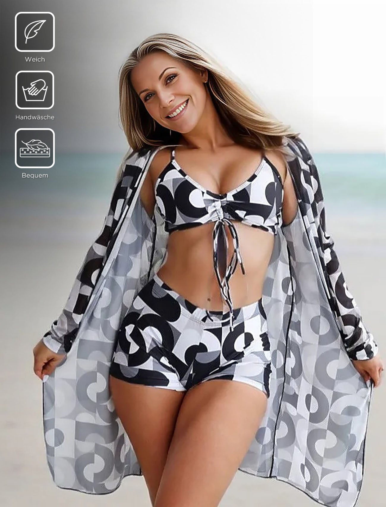 CabanaCouture® - Swimwear with black and white print