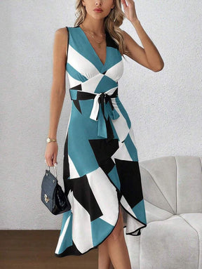 AquaGraphic Midi Dress