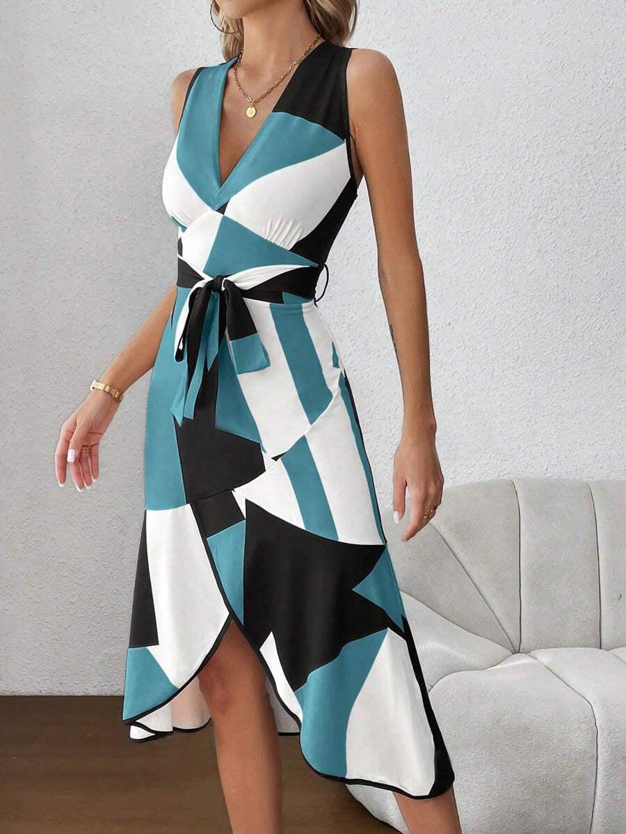 AquaGraphic Midi Dress